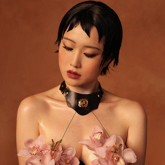 Mystic Bond Collection - Collar With Pulling Nipple Clamps